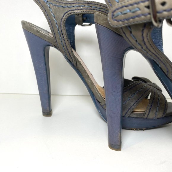 Miu Miu Gray Heeled Sandals - Picture 6 of 7